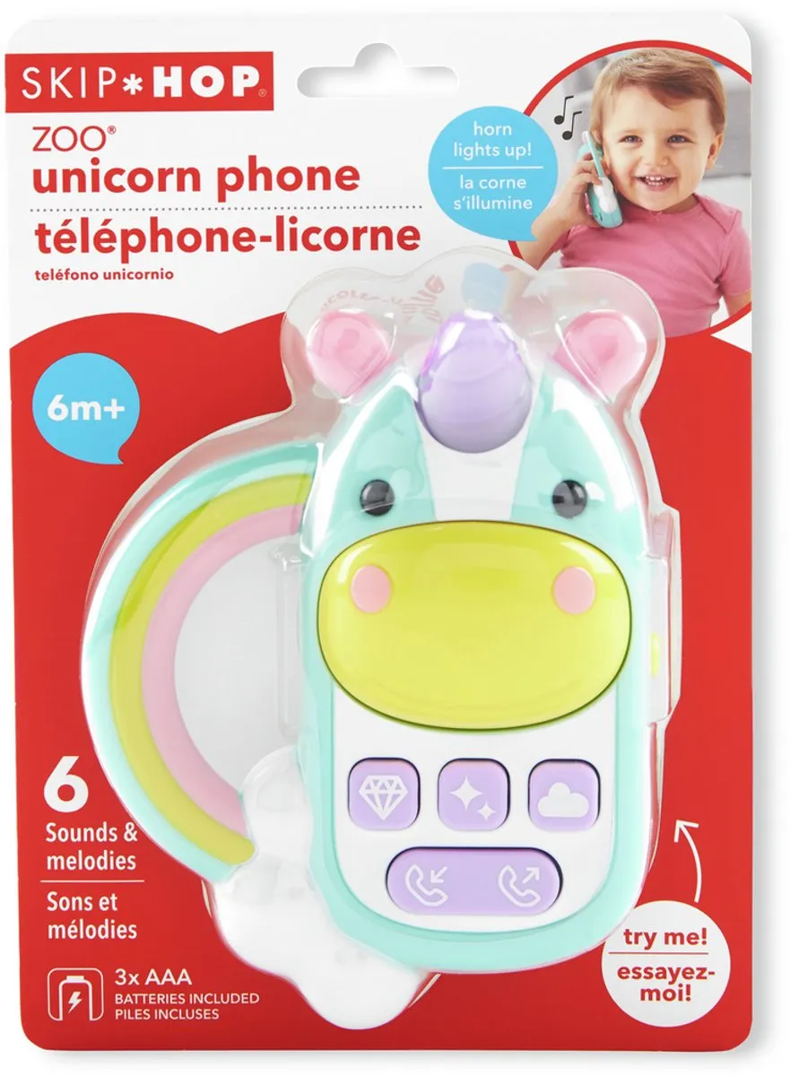 Skip Hop Zoo Unicorn Telefoon Grijpspeelgoed - Meerkleurig
