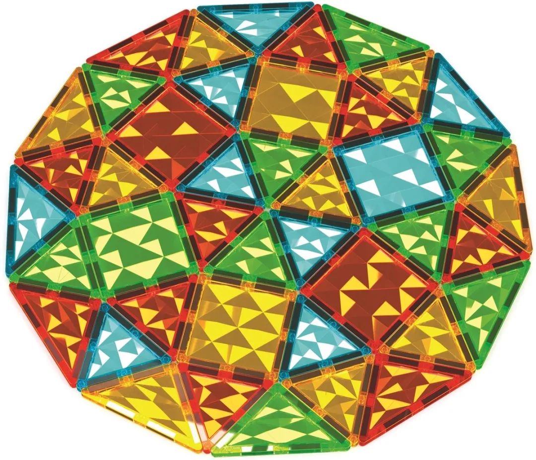 Geomag Magnetic Tiles Gems 100 Stuks - Geel/Rood/Groen/Blauw