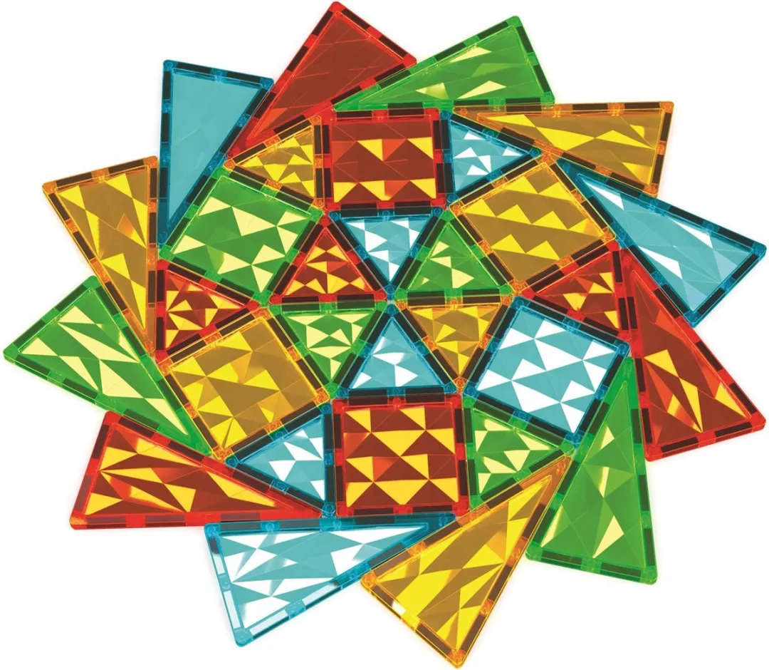 Geomag Magnetic Tiles Gems 100 Stuks - Geel/Rood/Groen/Blauw
