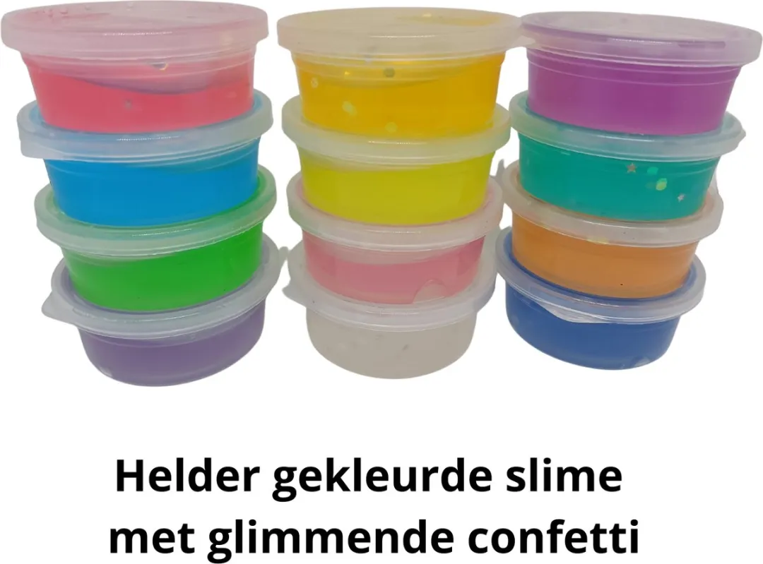 Jonotoys Kidsfun Slijm 12 Potjes - 45g Meerkleurig