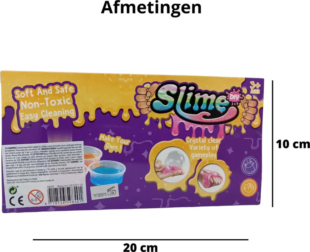 Jonotoys Kidsfun Slijm 12 Potjes - 45g Meerkleurig