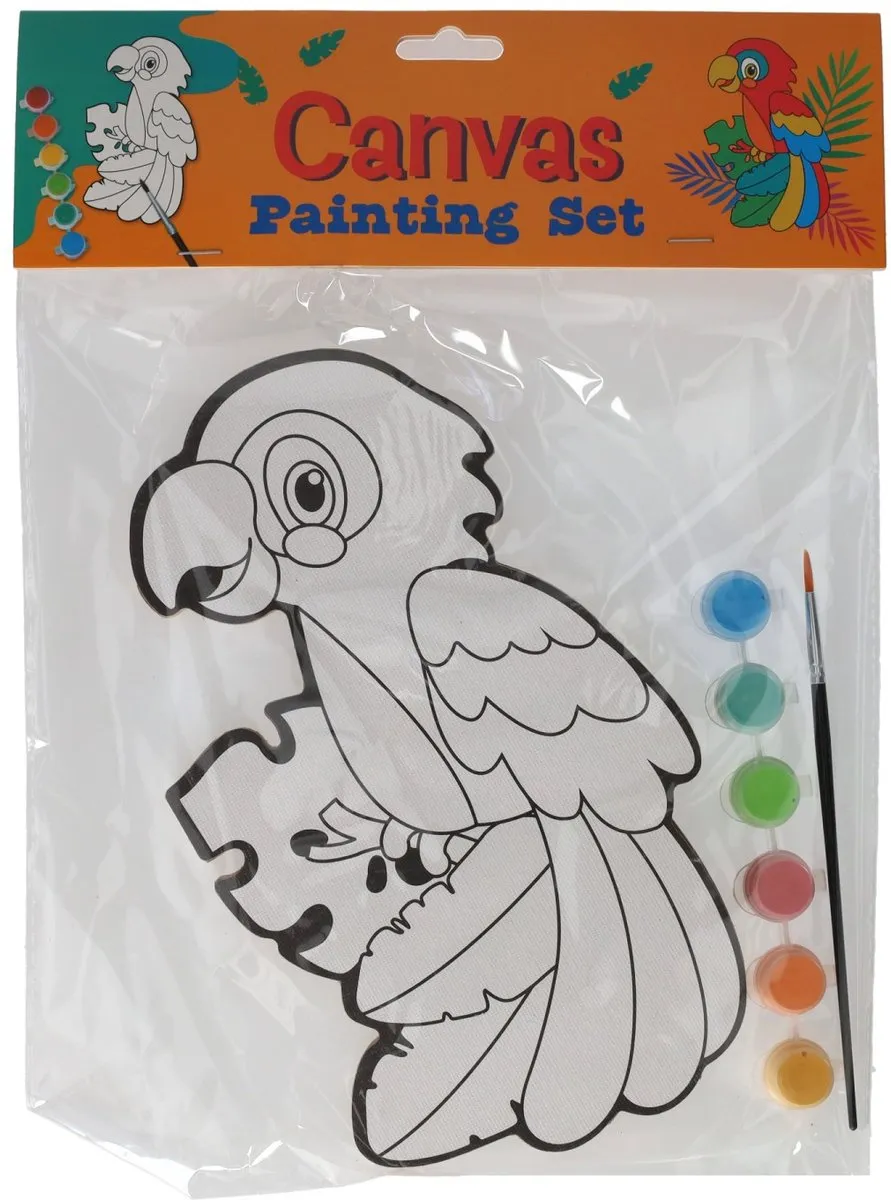 Johntoy Schilderset Papegaai - Acrylverf - Meerkleurig