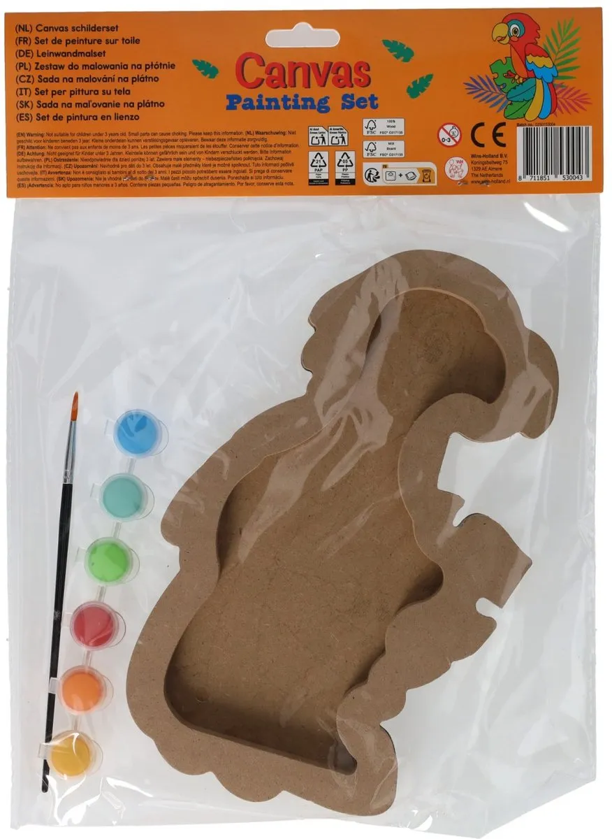 Johntoy Schilderset Papegaai - Acrylverf - Meerkleurig
