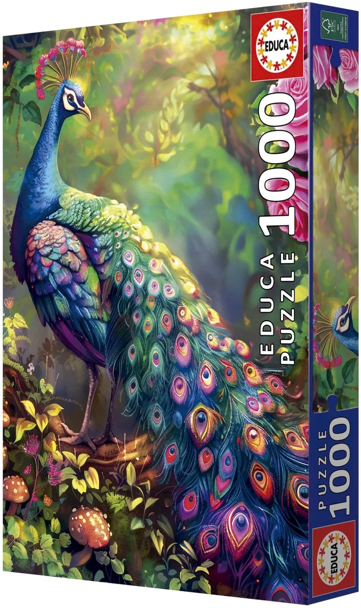 Educa Pauw in de Tuin Legpuzzel 1000 Stuks - Meerkleurig