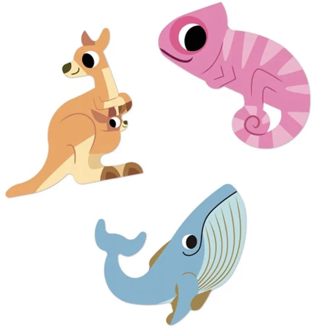 Janod Stickers Exotische Dieren - 100 Stuks - Meerkleurig