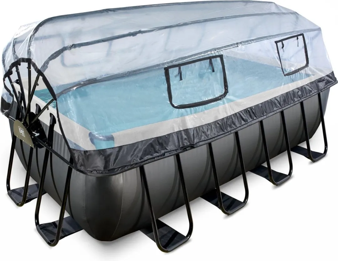 EXIT Toys Black Leather Frame Zwembad 400x200x122cm - Zwart