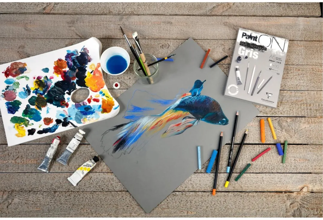 Clairefontaine Paint ON Multi-Techniek Pad Grijs A4 30 vel - 4 Pack