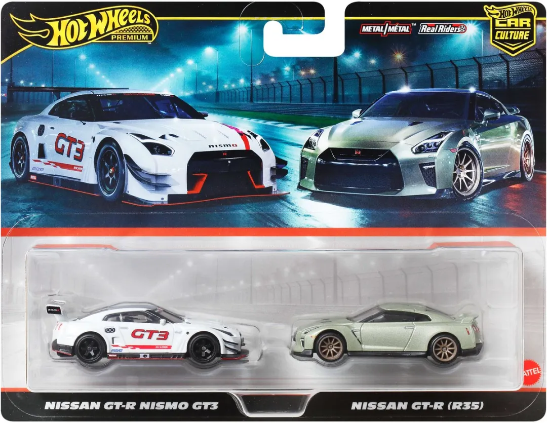 Hot Wheels Premium Car Culture et Van 2 JBL05 - Nissan GT-R Nismo GT3 & R35