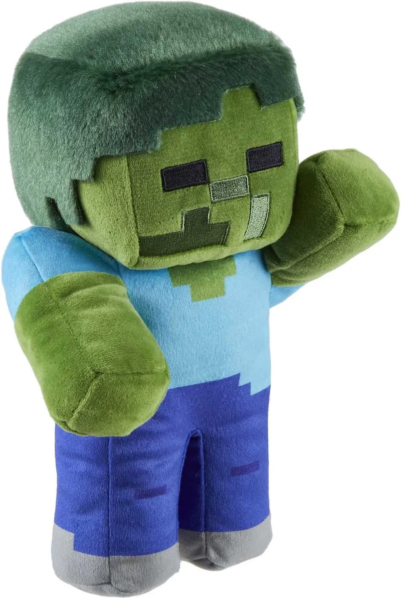 Mattel Minecraft Zombie Pluche - 23 cm - Multicolors