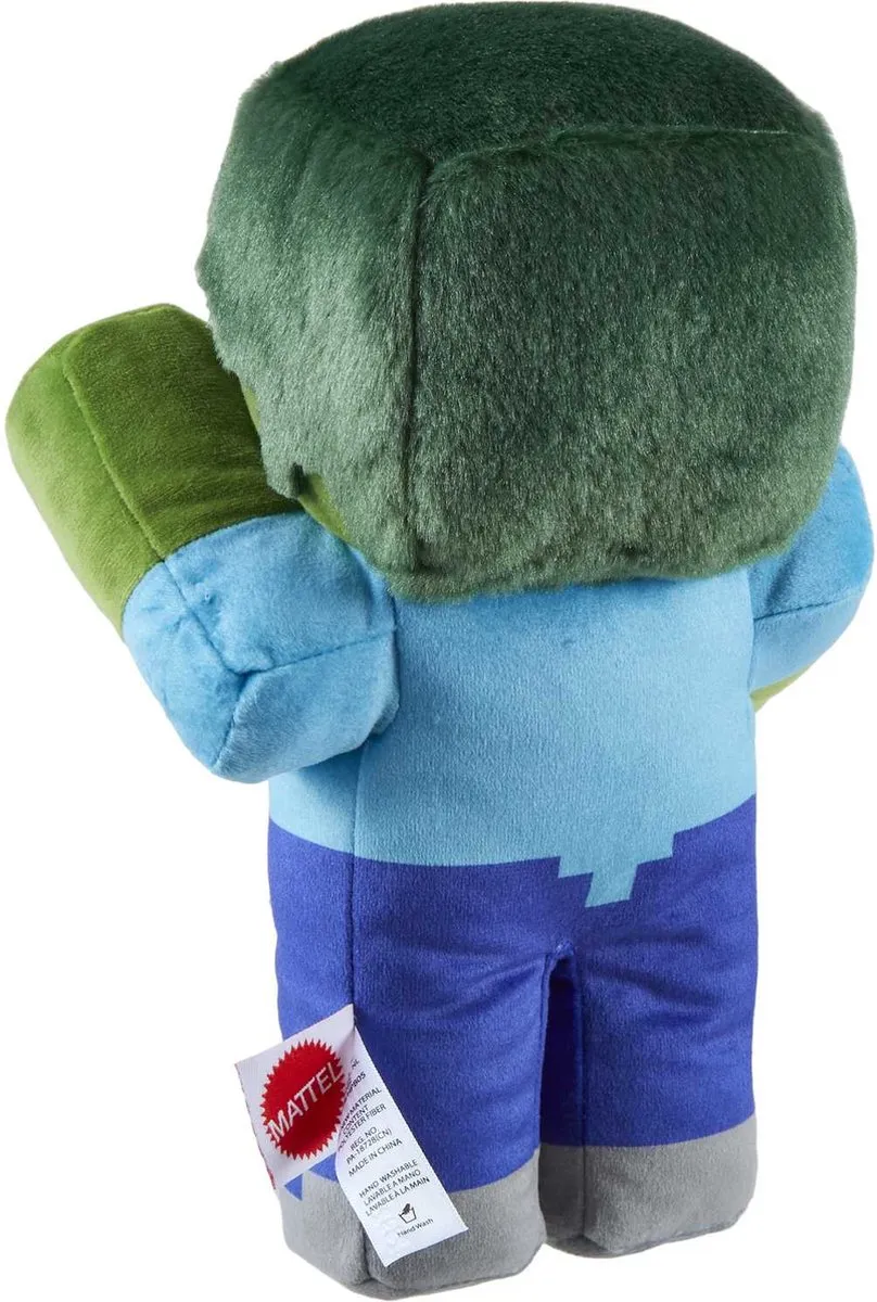 Mattel Minecraft Zombie Pluche - 23 cm - Multicolors