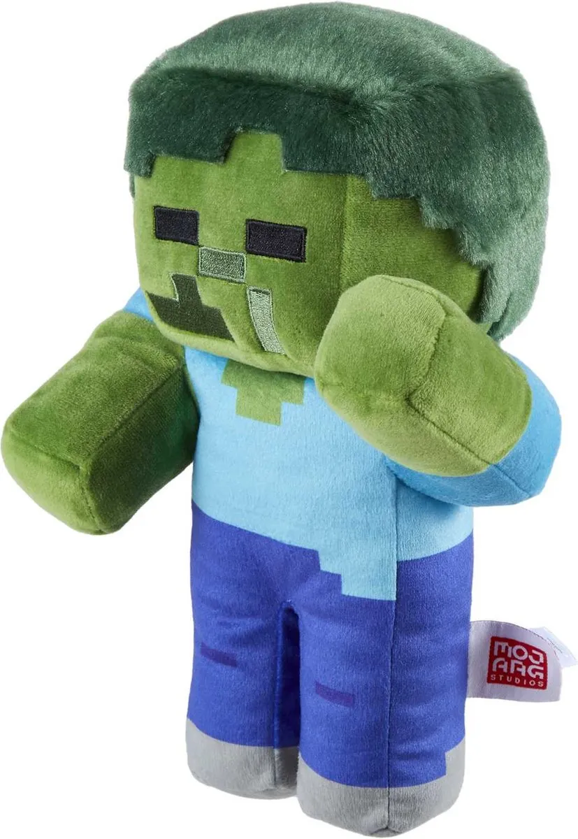 Mattel Minecraft Zombie Pluche - 23 cm - Multicolors