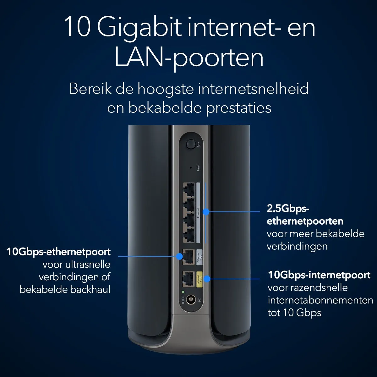 Netgear Orbi RBE972SB WiFi 7 Mesh-systeem - 27 Gbps - Quad-Band - 2 Stuks