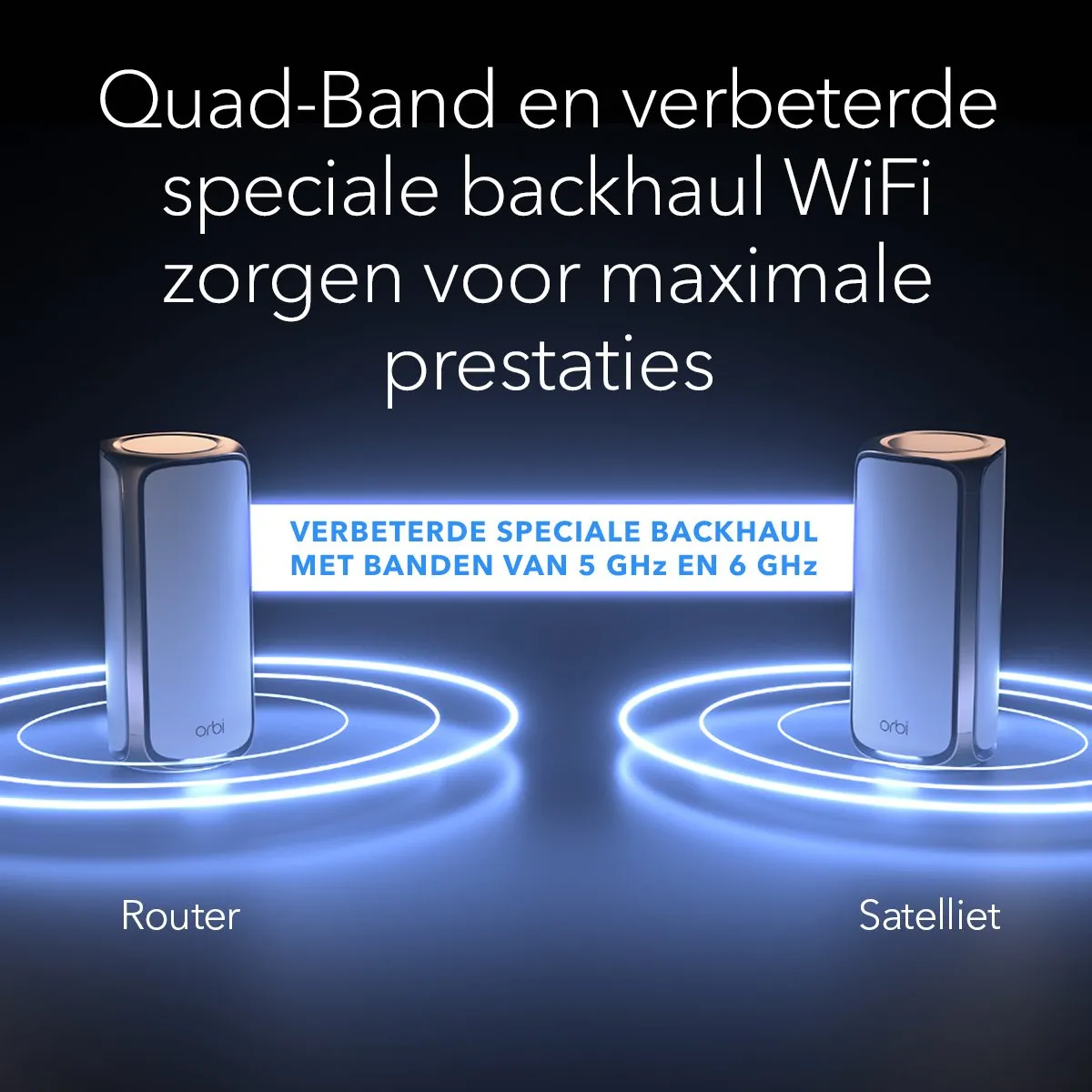 Netgear Orbi RBE972SB WiFi 7 Mesh-systeem - 27 Gbps - Quad-Band - 2 Stuks