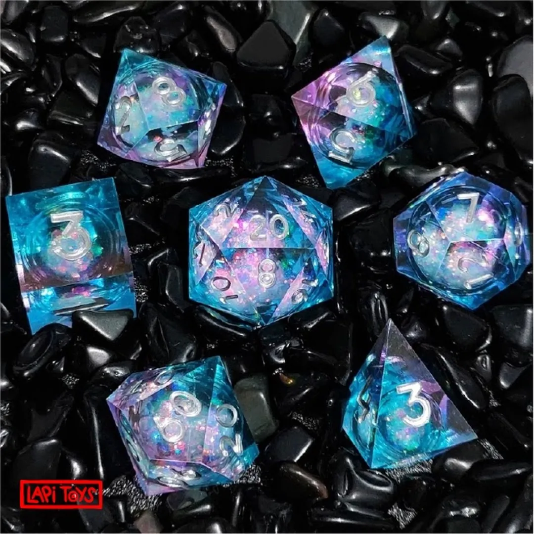 Lapi Toys D&D Dobbelstenen Set 7 Stuks - Blauw/Paars
