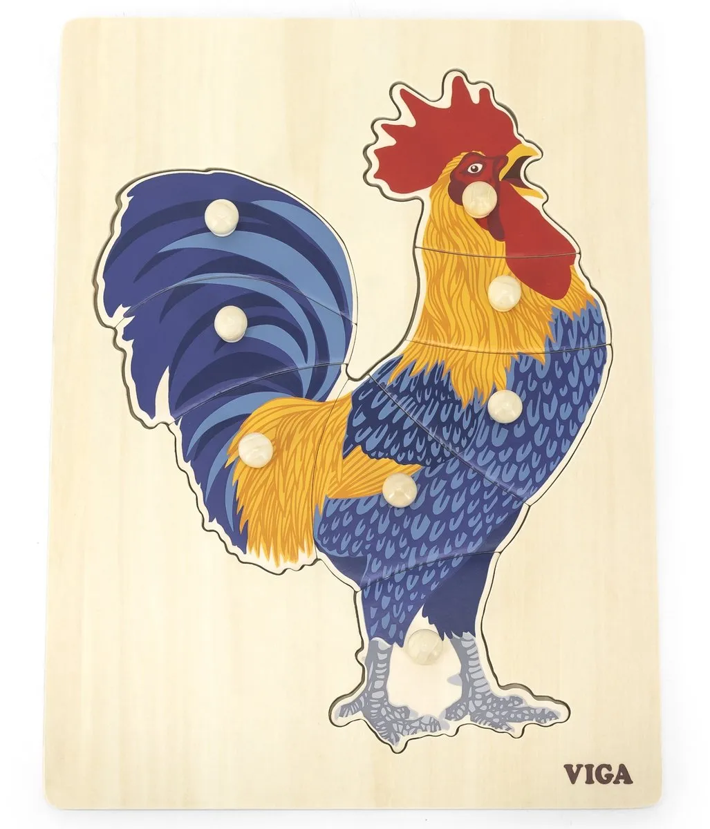 VIGA Houten Montessori Nijlpaard Puzzel