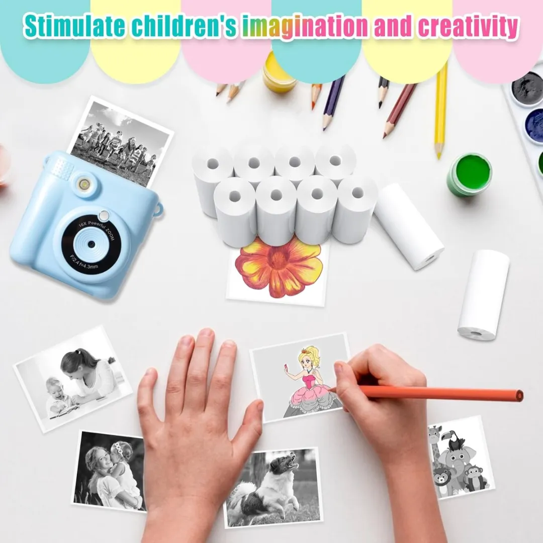 ECTEATOY Printrollen voor Kindercamera - Thermisch - 4 Stuks - 60 Foto's per Rol