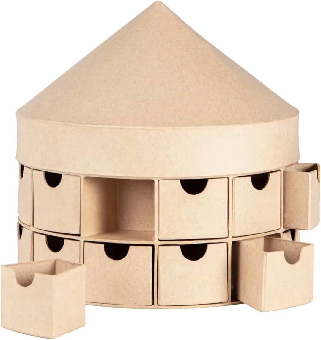 Decopatch Ladekast Adventskalender Carrousel 24 Vakken - Kraft
