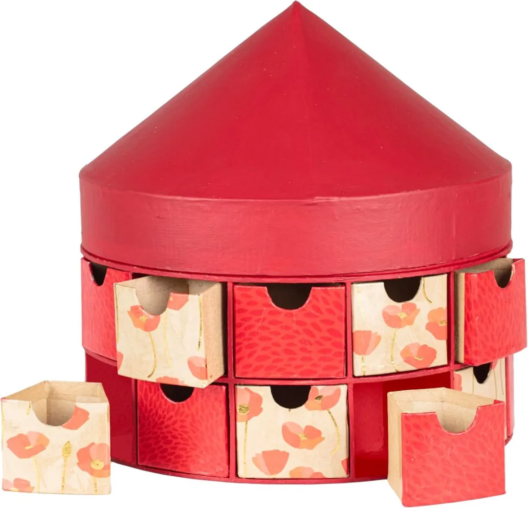 Decopatch Ladekast Adventskalender Carrousel 24 Vakken - Kraft