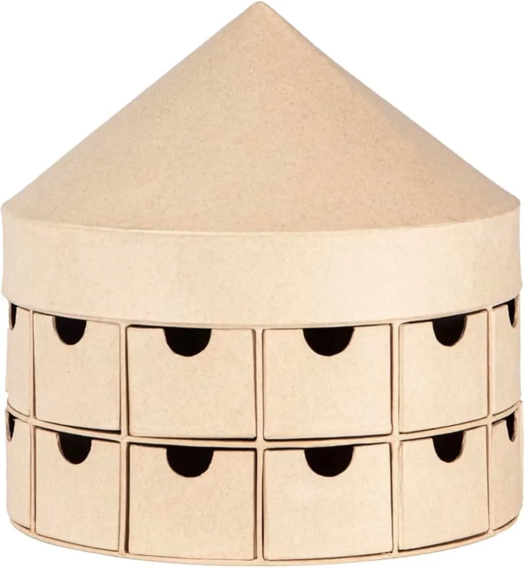 Decopatch Ladekast Adventskalender Carrousel 24 Vakken - Kraft