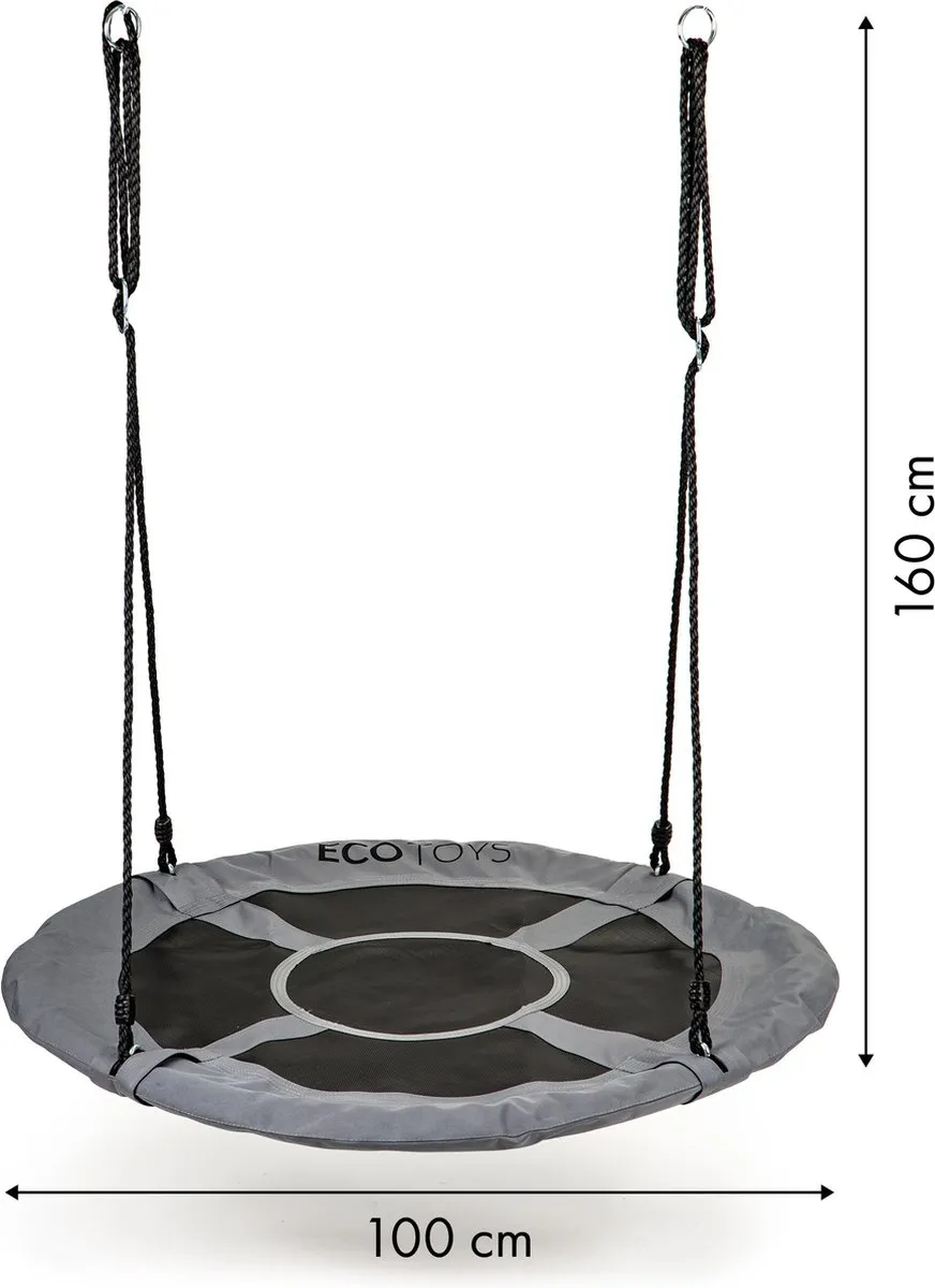 ECOTOYS Nestschommel 100cm - Grijs - 100kg