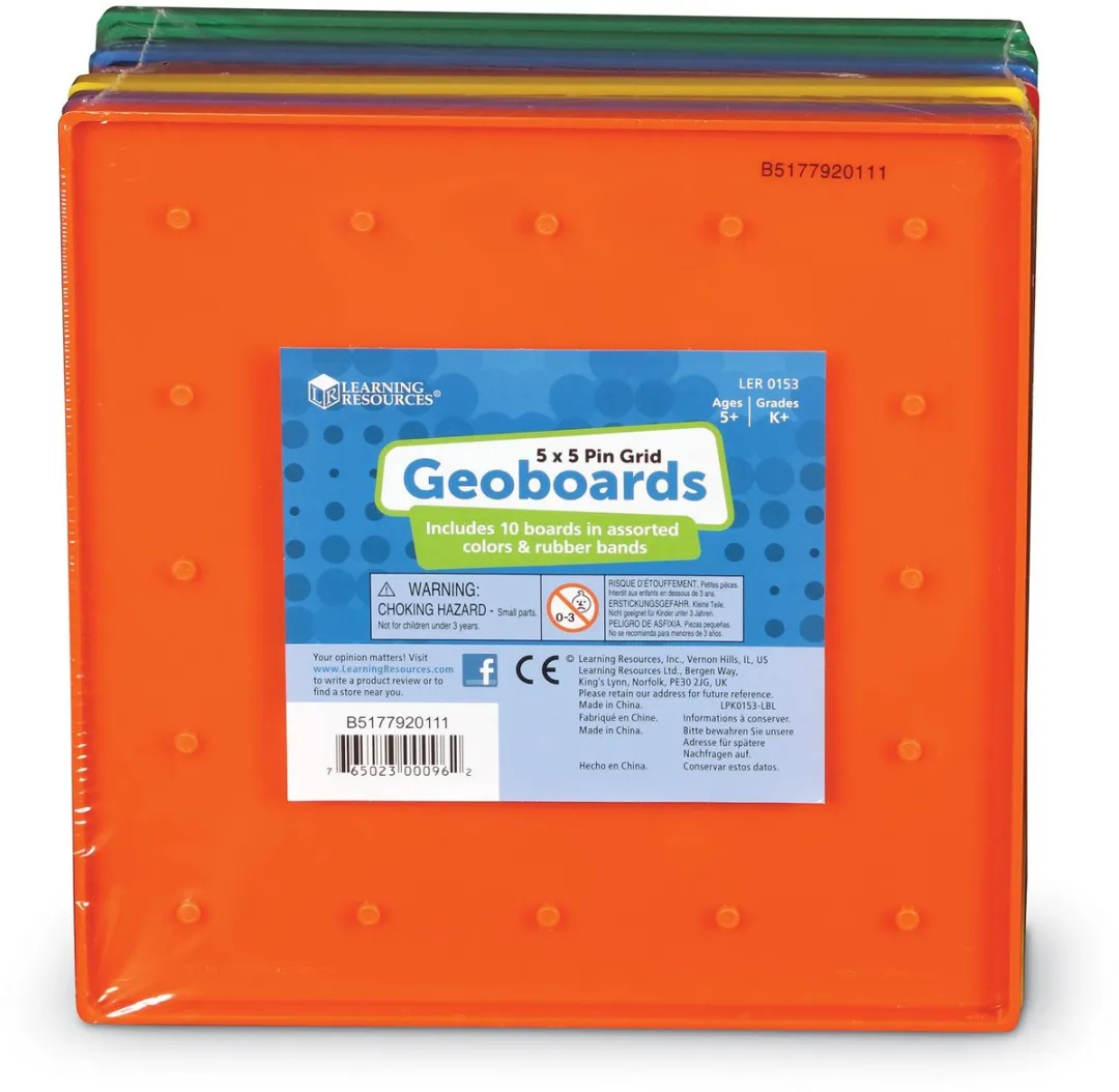 Learning Resources 5x5 Pin Geoboards Set - 10 Stuks - Meerkleurig