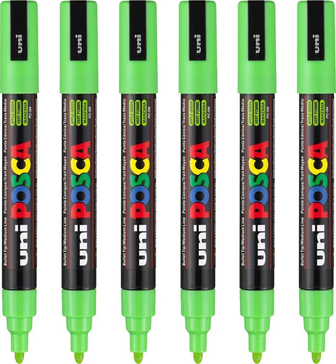 Posca PC5M Verfstift Appelgroen - 6 Stuks