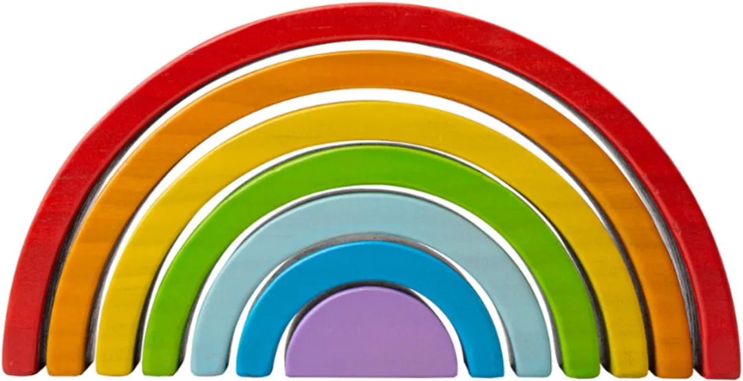 BIGJIGS Houten Regenboog Klein - 7 Stuks