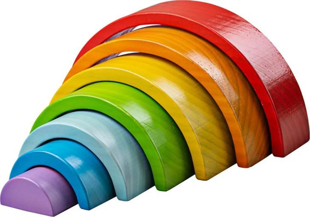 BIGJIGS Houten Regenboog Klein - 7 Stuks