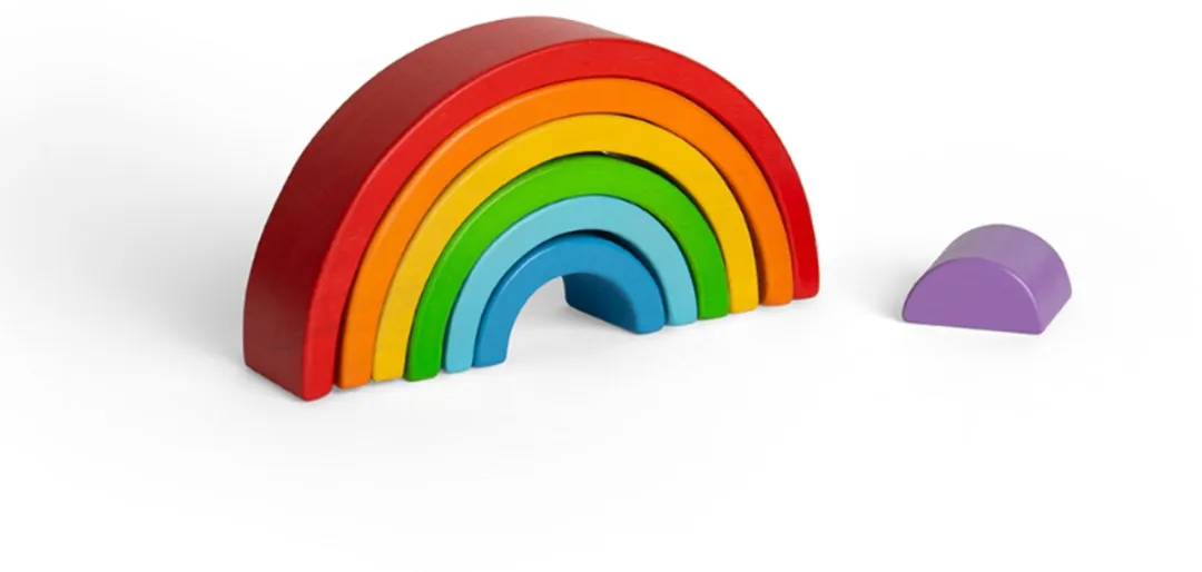 BIGJIGS Houten Regenboog Klein - 7 Stuks