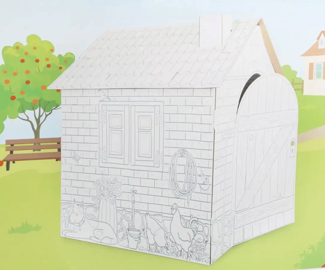 Small foot Tekenhuis - 80cm - Karton - Educatief Montessori Speelgoed - Wit