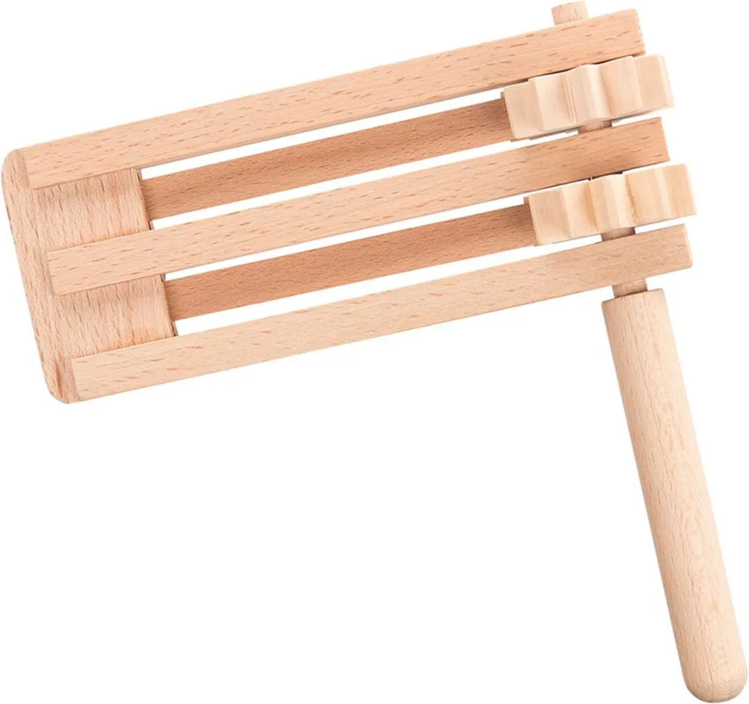 Goki Ratel Dubbel Muziekinstrument - 15,5x1,5x9,5 cm - Hout