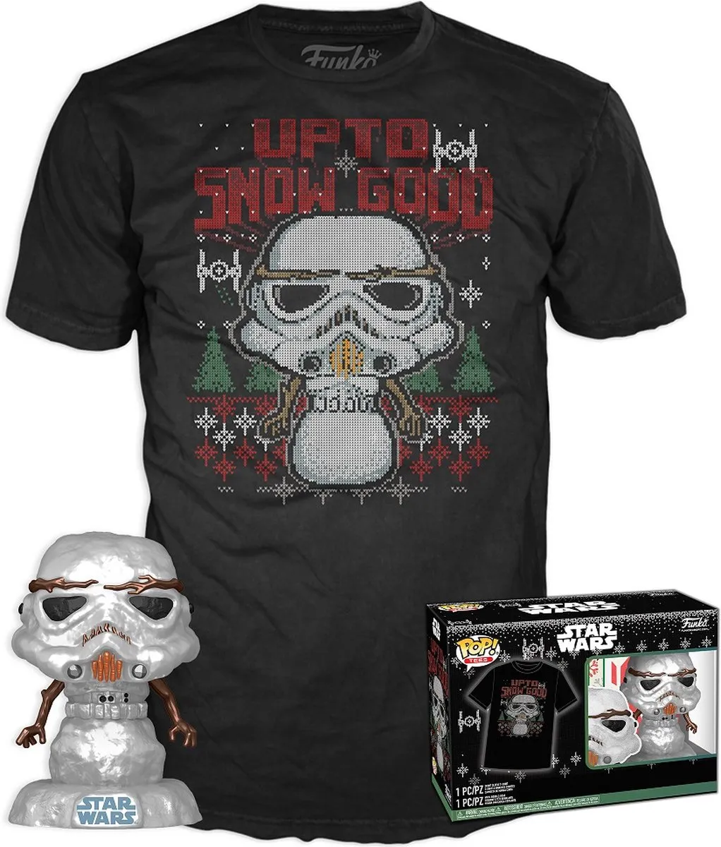 Funko Pop! Star Wars Holliday Tee Box Stormtrooper Snowman Metallic