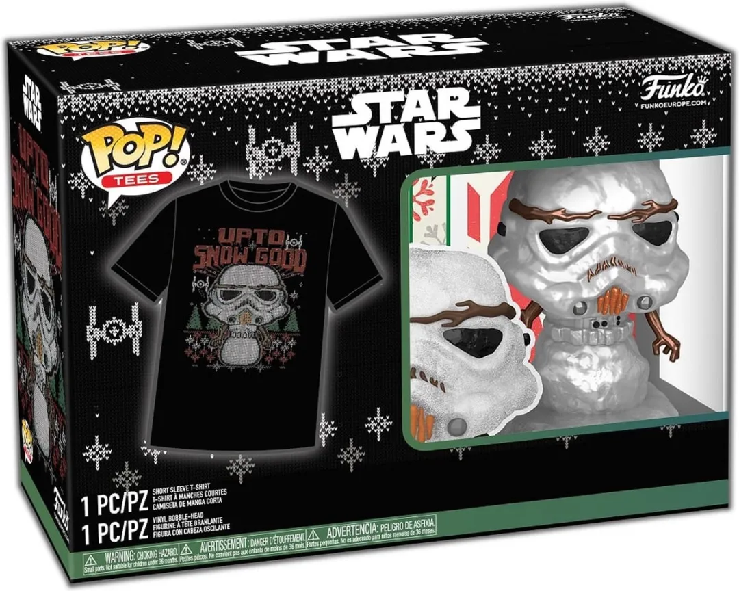 Funko Pop! Star Wars Holliday Tee Box Stormtrooper Snowman Metallic - Maat S