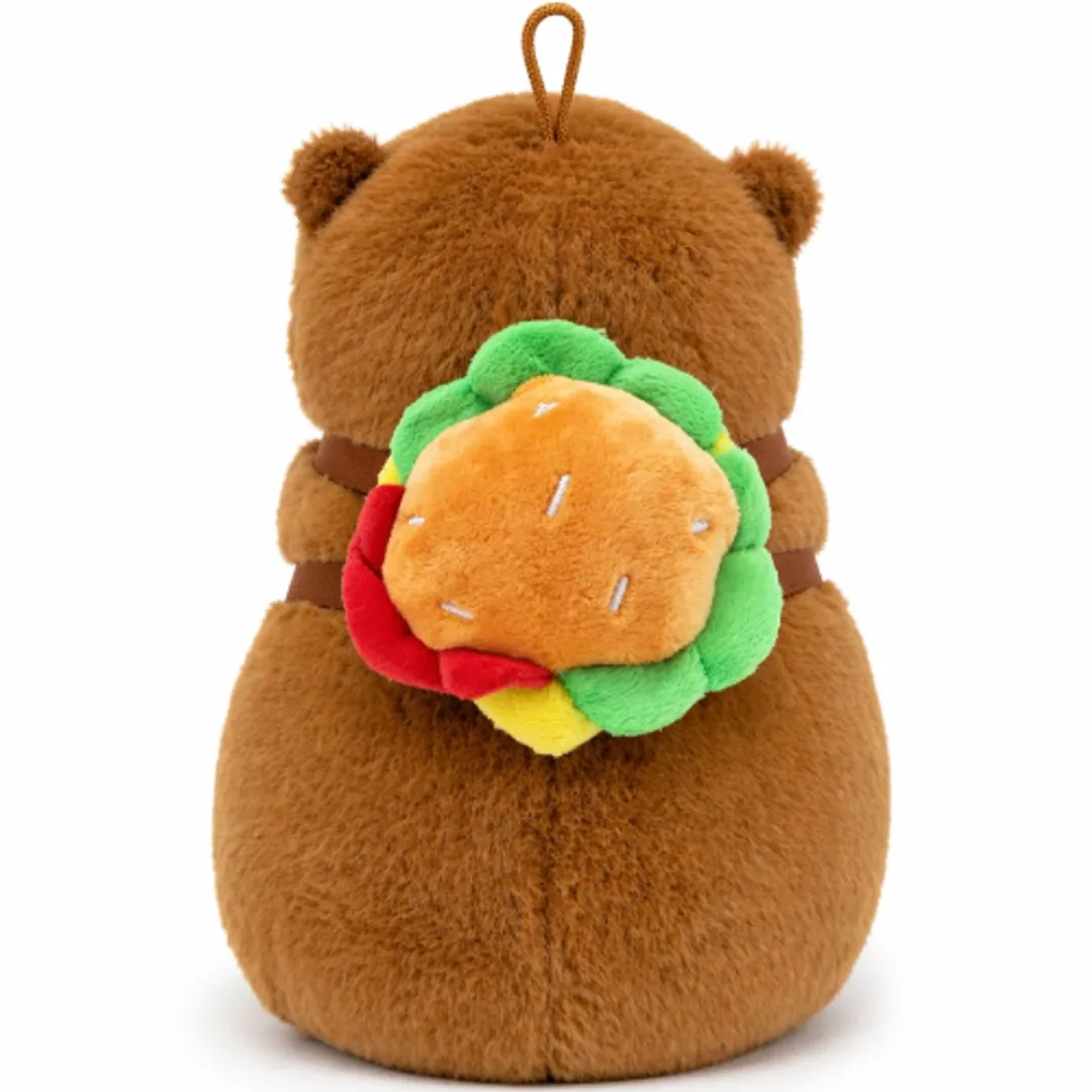 Topknuffels Capibara Pluche Rugzakknuffel 23cm - Hamburger