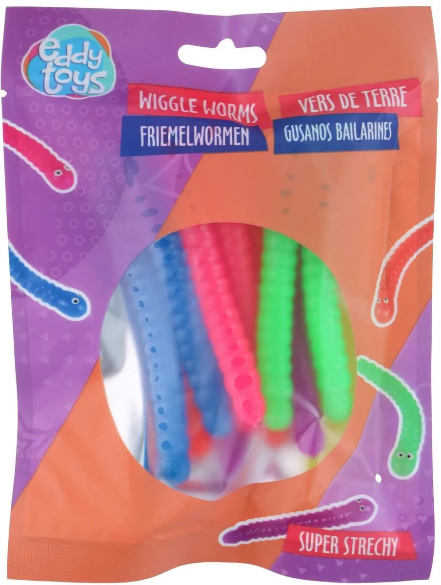 Eddy Toys Friemelwormen Wiggle Worms - Meerkleurig