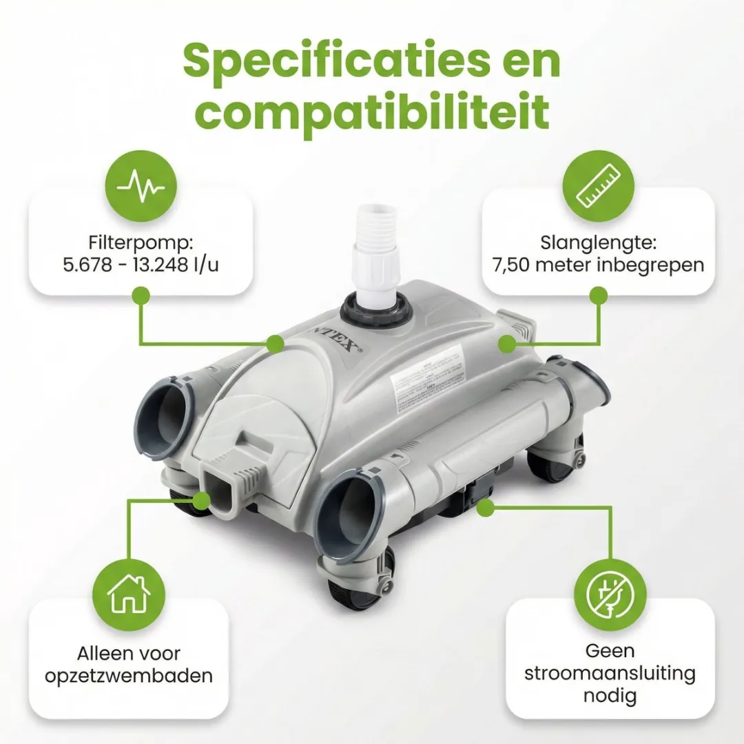 Intex 28001 Automatische Bodemstofzuiger - Grijs