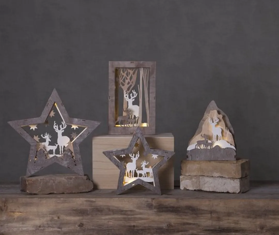 Star Trading LED Kerstster Tafeldecoratie - Warm wit - Zilver