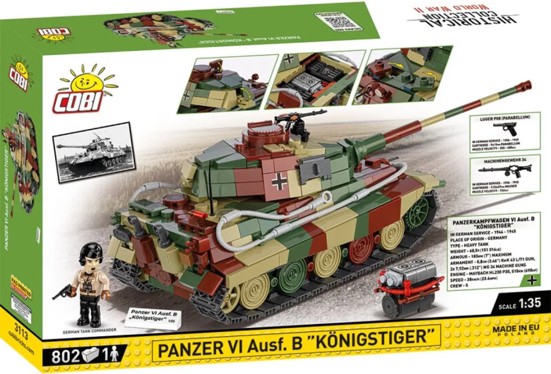 Cobi Panzer VI Königstiger 802 Stenen - Meerkleurig