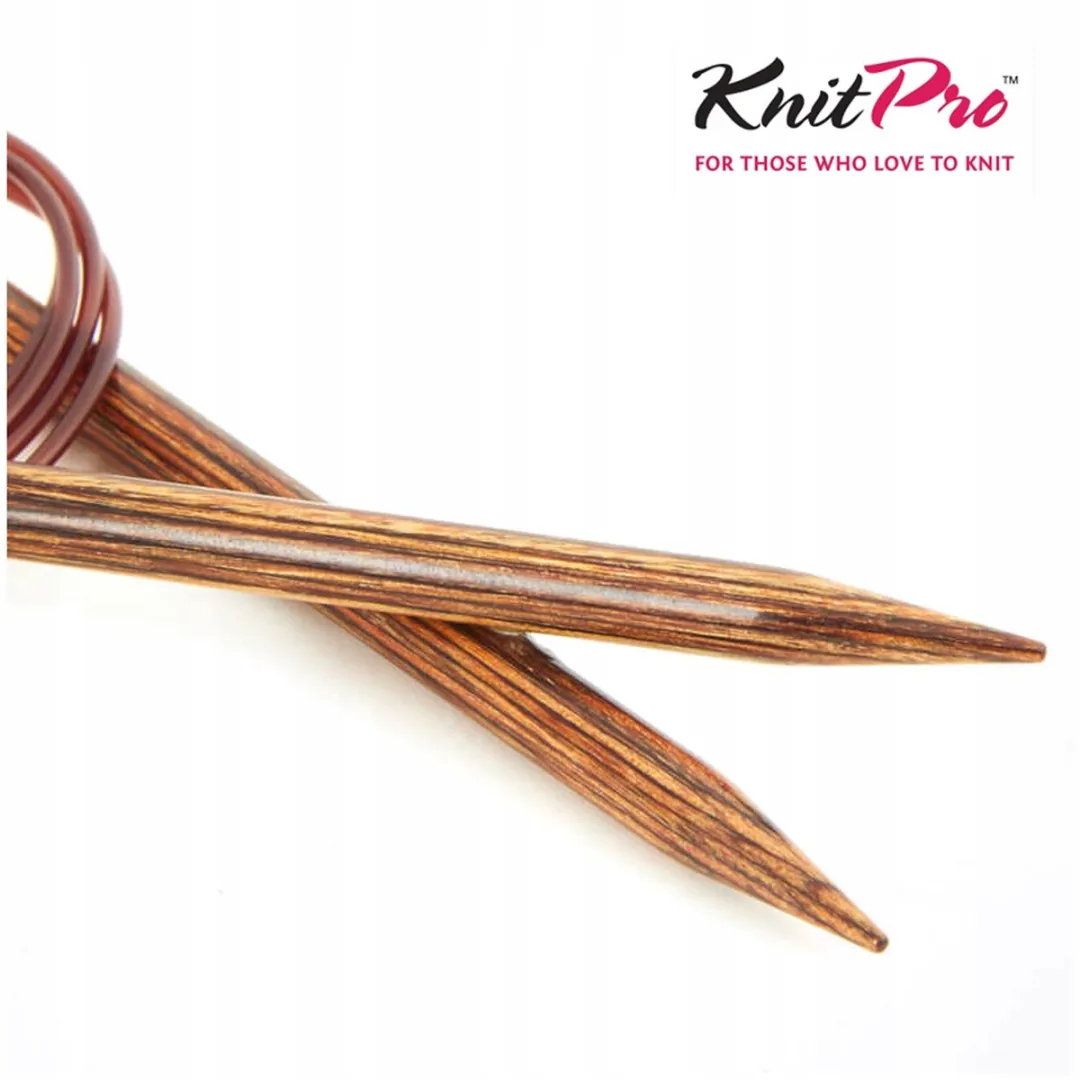 KnitPro Ginger Houten Rondbreinaalden 10mm 100cm - Bruin