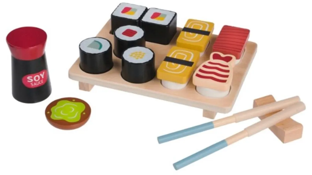Playing Kids Houten Sushi Set Multicolor
