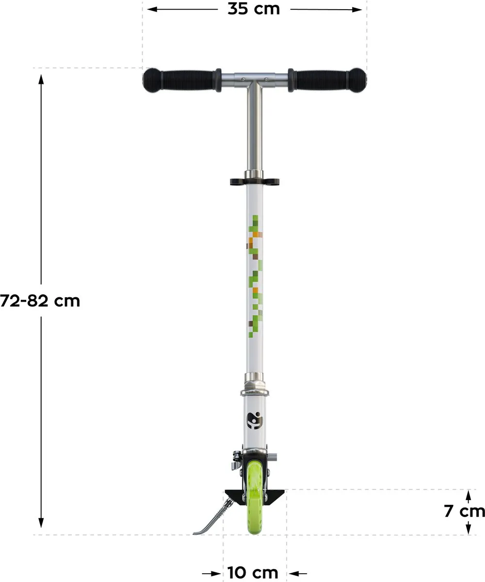 Tulano Zigzag 35 Kinderstep - Groene opvouwbare step met LED-wielen - afbeelding 6 van 6