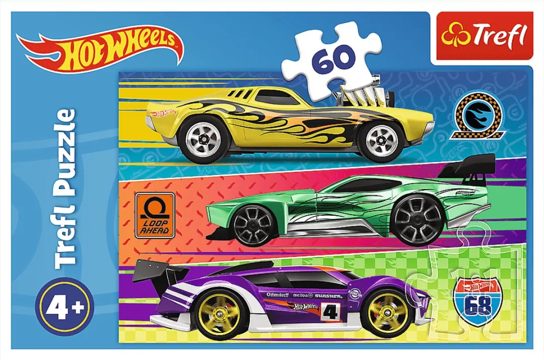 Trefl Hot Wheels Legpuzzel 60 Stuks - 33x22cm - Wielkleurig