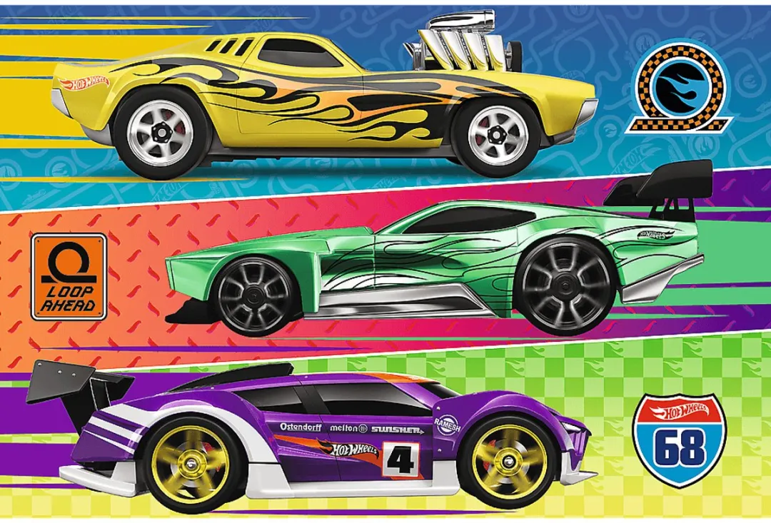 Trefl Hot Wheels Legpuzzel 60 Stuks - 33x22cm - Wielkleurig