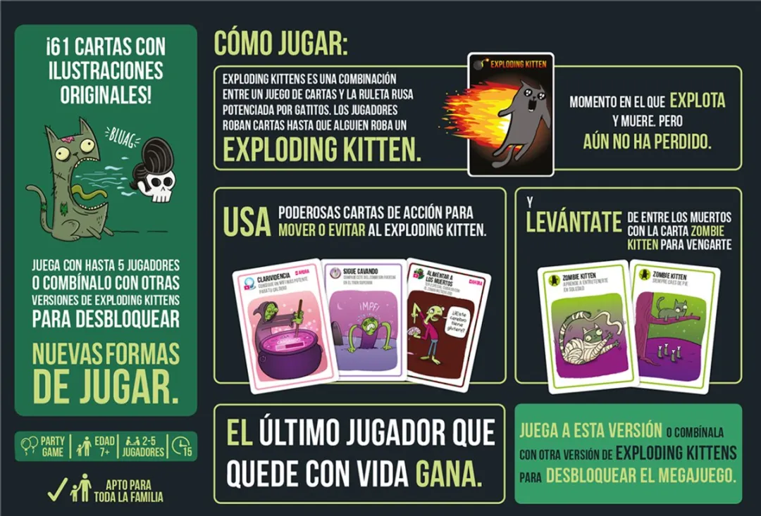 Asmodee Zombie Kittens Bordspel - 2-5 spelers
