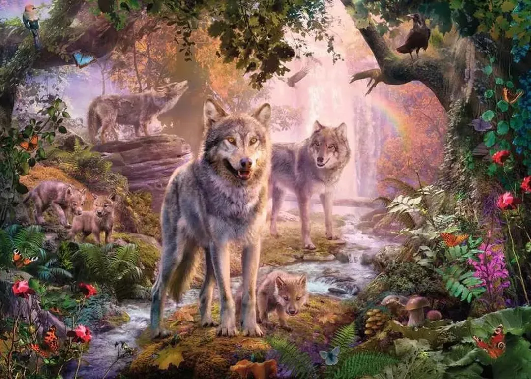 Ravensburger Wolf Familie Zomer 1000 Puzzel - Meerkleurig