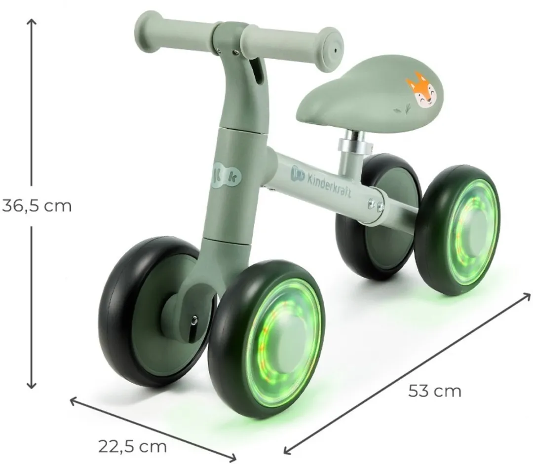 KinderKraft Cutie Flash Loopfiets 3-Wiel - Groen
