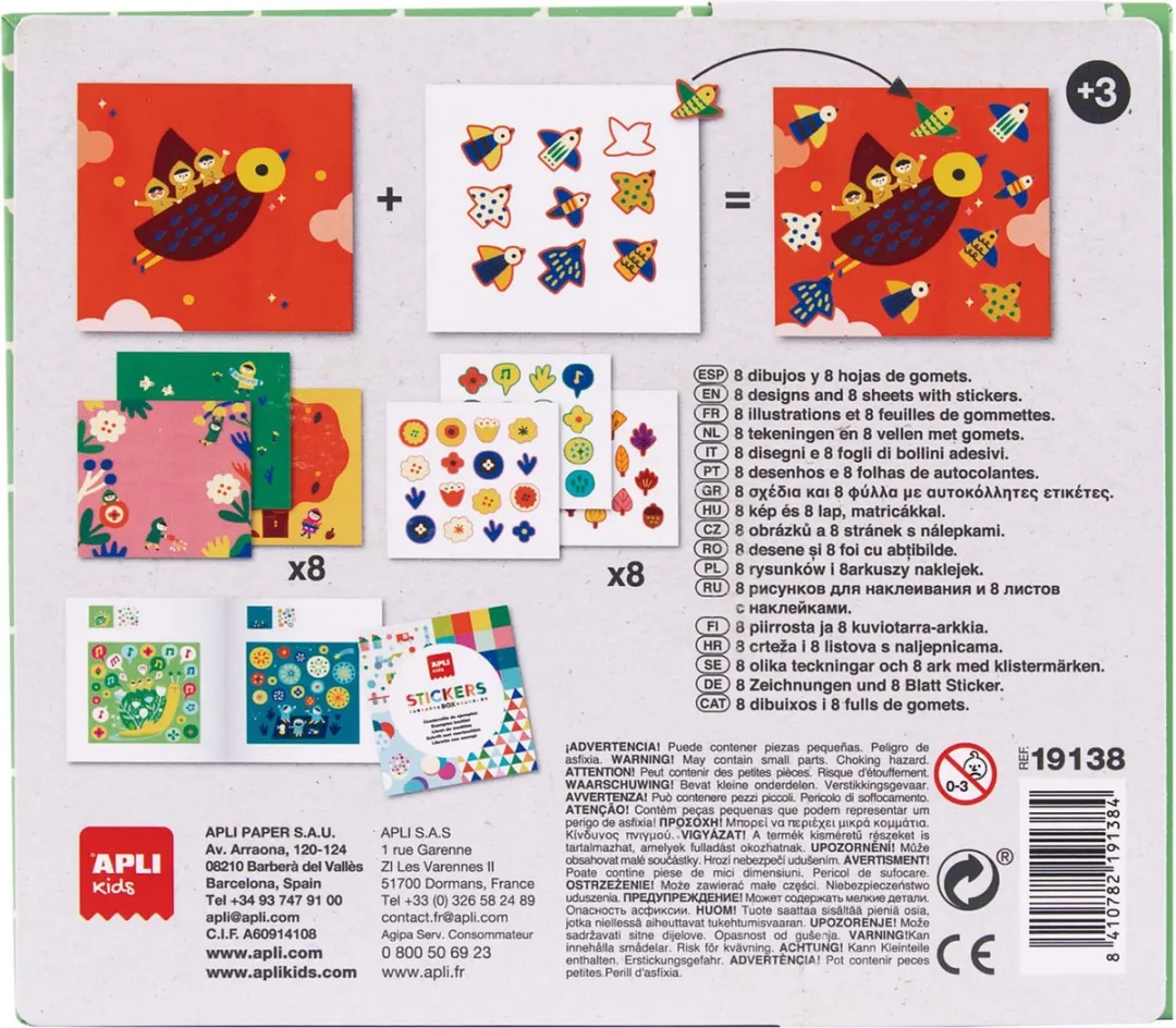 Apli Kids Stickerspel Kabouters - Geel/Rood/Blauw/Wit