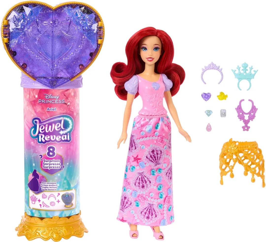 Mattel Disney Prinses Jewel Reveal Ariël Pop - JHL49