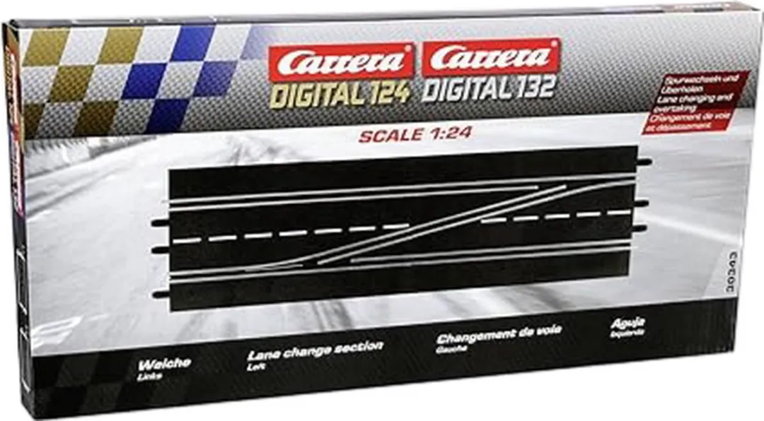 Carrera Digital 132 Wissel Links 20030343 - Zwart