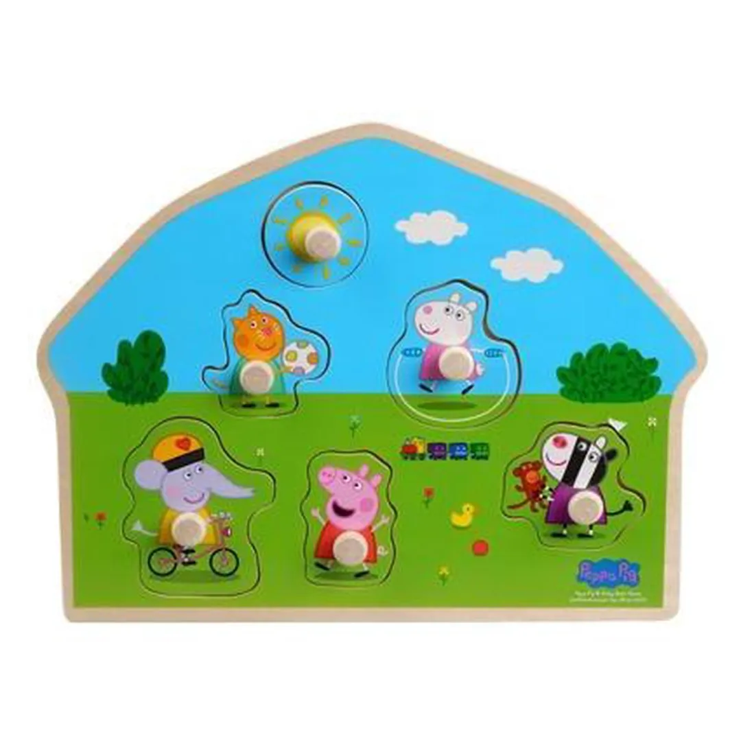 Barbo Toys Peppa Pig Houten Puzzel - 6 Stukjes Multicolor